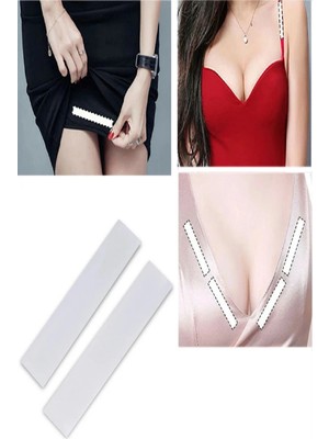 Krm 72 Adet Çift Taraflı Transparan Dekolte Kapatıcı Yapışkan  Paça Boyu Düzeltici -Askılı