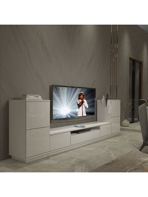 Decoraktiv Trendstyle ON2S Slm Tv Ünitesi Tv Sehpası - Parlak Beyaz