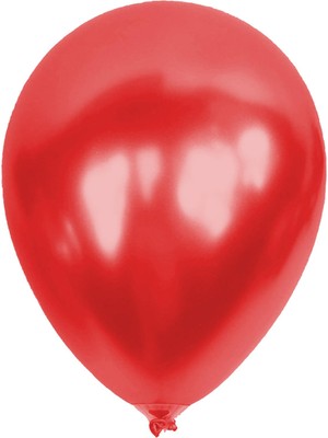Bravo Helyuma Uyumlu Metalik Balon Metalik Kırmızı Balon 12 Inch 5 Adet
