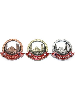 Ett Istanbul Temalı Metal Magnet Sultanahmet Yuvarlak Tasarımlı