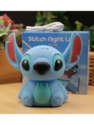 Stitch Premium Seri Silikon Gece Lambası - Mavi