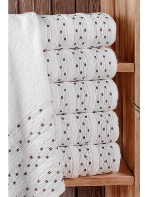 Isessia 6 Adet 50X90 Pamuklu El ve Yüz Havlusu Takımı Modern Desenli Havlu Seti