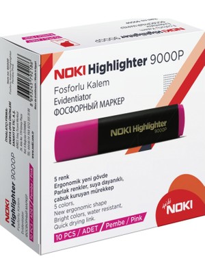Noki Fosforlu Kalem Pembe 10 Lu 9000P (1 Paket 10 Adet)