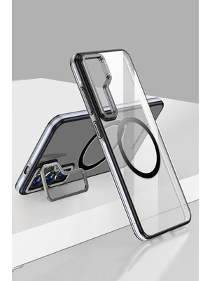 AyrStore Buğz Joko Samsung Galaxy S24 Crystal Magsafe Kapak - Siyah