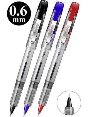 Artlantis Mavi Kırmızı Siyah Pilot Kalem Fl-68 3 Adet Scrikss Fine Liner Pilot Kalem 0.6mm Fineliner Uçlu Pilot Kalem Su Bazlı