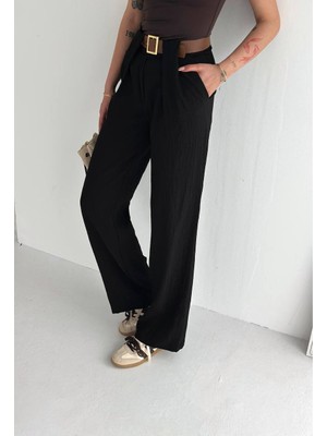 Noa Noa Kadın Suni Deri Kemer Detaylı Berussa Pantolon