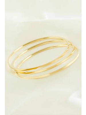 MidasTech 3 Adet Ajda Lüks Çelik Bilezik 65*2 mm Nemere