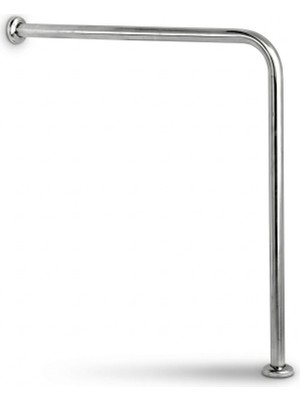 Aqua Bagno Basic Engelli Tutunma Barı 75X75 cm Paslanmaz Çelik Zemin Destekli Banyo Barı