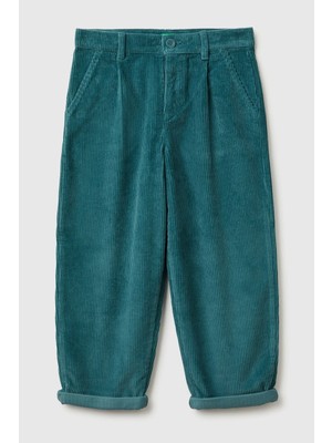 United Colors Of Benetton Yeşil Erkek Ej_arka Cebi Logolu Düğmeli Ayarlanabilir Bel Kadife Pantolon Model Kodu: 4IKTCF05819W