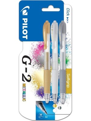 Pilot Roller Kalem Jel Mürekkepli 0.7 Mm 3 Renk Metalik (Altın-Gümüş-Beyaz) BL-G2-7-3