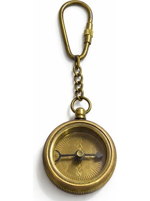 Urz Grup Nostaljik Pirinç Pusula Figürlü Anahtarlık