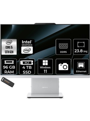 Lenovo Ideacentre 24IRH9 Intel Core I5 13420H 96GB 4tb SSD 23.8" Fhd 100Hz W11H All In One Bilgisayar & Per4 USB Bellek F0HN0054TRP390
