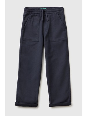 United Colors Of Benetton Koyu Gri Erkek Ej_arka Cebi Logo Işlemeli Dört Cepli Jogger Pantolon Model Kodu: 47K0CF03TKOYU Gri