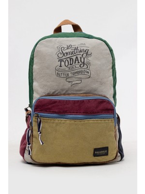 Kaff Fermuarlı Ön Cepli Design Salaş Unisex Vintage Kanvas Sırt Çantası -Sunshinevntg