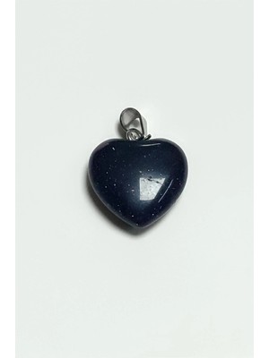 MidasTech Lacivert Yıldız Kalpli Doğaltaş Kolye Ucu Küçük 1,5 cm Nemere