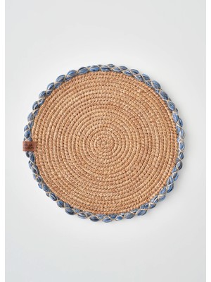 Bella Maison Santana Pamuklu Örgü Amerikan Servis Mavi (36 Cm)