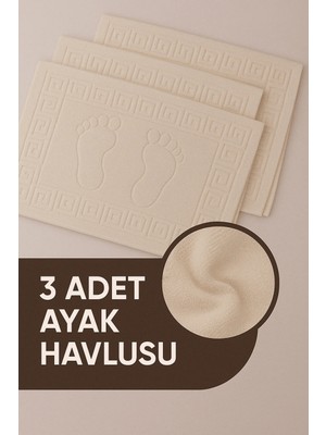 Isessia 3 Adet %100 Pamuk En Iyi Emici Ayak Havlusu : Konforlu Banyo Paspası 50X70CM Terra Kahve Bej