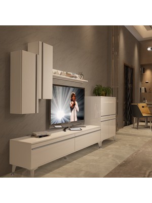 Decoraktiv Eko 6 Mdf Std Silver Tv Ünitesi Tv Sehpası - Parlak Beyaz
