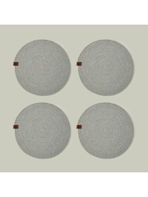 Bella Maison %100 Pamuk Lino Amerikan Servis 4'lü Gri (36 Cm)