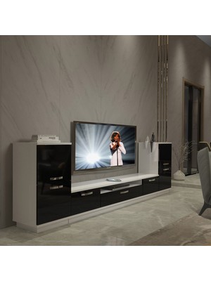 Decoraktiv Trendstyle On2 Slm Tv Ünitesi Tv Sehpası - Beyaz Siyah
