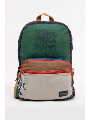 Kaff Fermuarlı Ön Cepli Design Salaş Unisex Vintage Kanvas Sırt Çantası -Sunshinevntg