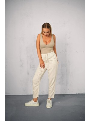 Win Moda Kadın Keten Pantolon / Yazlık Pantolon Keten Kumaş