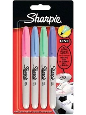 Sharpie 2065402 Permanent Fine Kalem Pastel Renkler 4 Lü