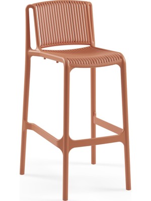 Tilia Nes Polipropilen Bar Sandalyesi 75 cm Terrakota - Mutfak, Kafe, Restoran, İç ve Dış Mekan İçin