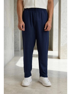 Valiberta Prawer Baggy Kalıp Odessa Kumaş Jogger Erkek Pantolon - Lacivert