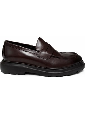 Bambi Kahve Hakiki Deri Erkek Loafer Ayakkabı E01600010703
