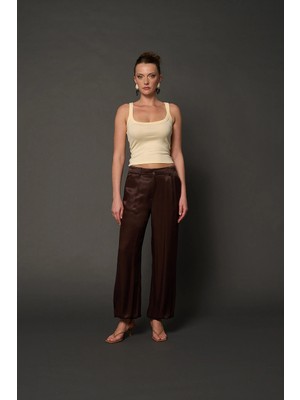 Thalure Kadın Kahverengi Şalvar Pantolon