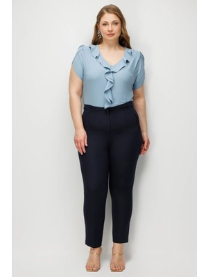 Ekol Beli Kalın Lastikli Dar Paça Pantolon 4168