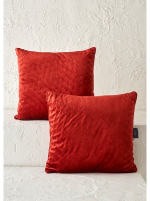 Bella Maison Rita 2'li Dekoratif Kırlent Seti Kırmızı (43X43 Cm)