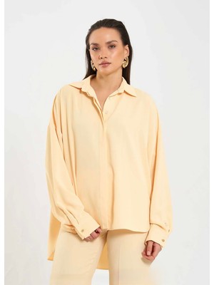 Lefon Basic Oversize Gömlek - Sarı
