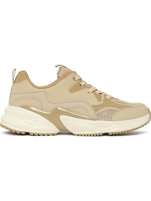 Derimod Kadın Bej Kalın Tabanlı Bağcıklı Sneaker 26PFE495914