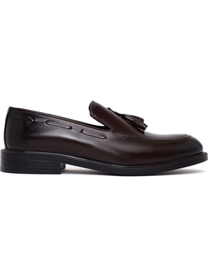 Derimod Erkek Kahverengi Püsküllü Deri Klasik Loafer 26SFD664218