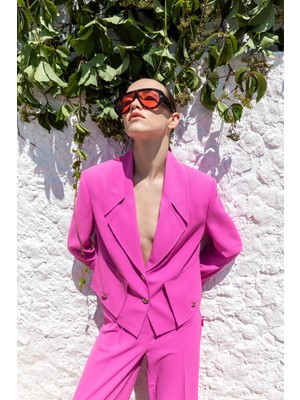 Kameya Düğmeli Blazer Ceket