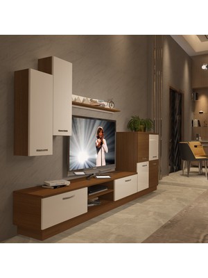 Decoraktiv Eko 6b Mdf DVD Tv Ünitesi Tv Sehpası - Ceviz Beyaz