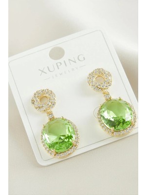 Bymiel Xuping Oval Zirkon Taşlı Lüks Çelik Küpe