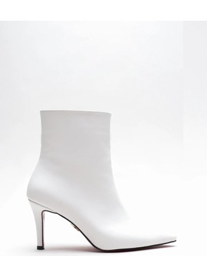 Ayakkabı Ateşi Beyaz Cilt Kadın Ince Topuklu Ayakkabı Stiletto Deco