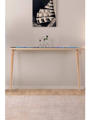 Feyza Design 122X12CM Doğal Ağaç ve Traverten Taşlı Dresuar