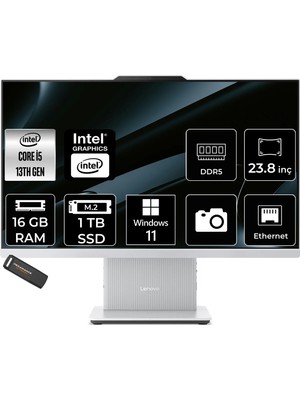 Lenovo Ideacentre 24IRH9 Intel Core I5 13420H 16GB 1tb SSD 23.8" Fhd 100Hz W11P All In One Bilgisayar & Per4 USB Bellek F0HN0054TRP398
