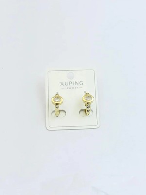 Bymiel Oval Taş Detaylı Şık Xuping Halka Küpe