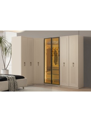 Doressa Teresa Reflekte Camlı Köşe Gardırop