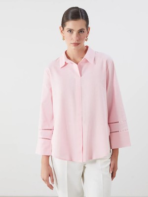 LC Waikiki Peak Yeni Sezon Gömlek Yaka Oversize Poplin Bluz