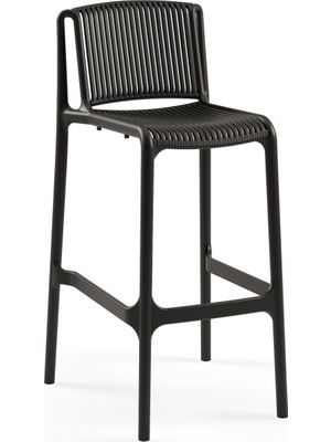 Tilia Nes Polipropilen Bar Sandalyesi 75 cm Siyah - Mutfak, Kafe, Restoran, İç ve Dış Mekan İçin