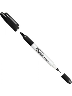 Sharpie S0811100 Markör Permanent Kalem Twin Çift Uçlu Siyah (12 Li Kutu)
