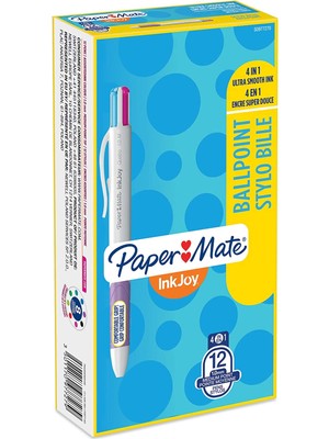 Paper Mate Tükenmez Kalem 4In1 İnkjoy Quatro Canlı Renkler S0977270 (12 Li Paket)