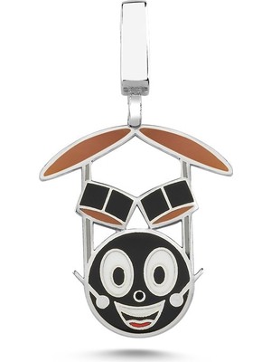 Kayra Gümüş Batery Mineli Beyaz Altın Kaplama Kolye Ucu ART23