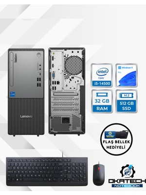 Lenovo Thinkcentre Neo 50T G5 12UB000BTR Core I5 13400-32GB Ddr5 RAM-512GB Windows 11 Pro + USB Bellek